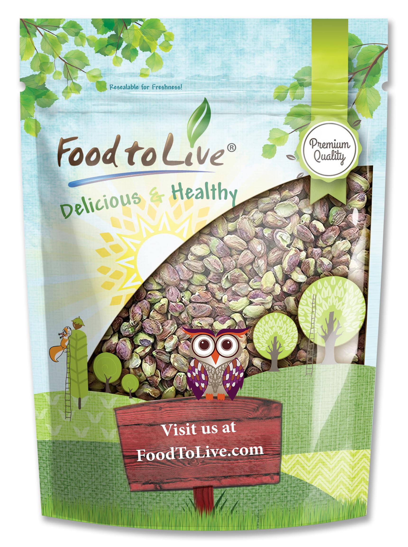 Food to Live No Shell Pistachios, 12 Ounces - Unsalted, Kernels, Sirtfood, Bulk. Pistachios Individual Packs. Wonderful Keto and Paleo Snack