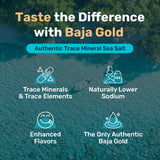 Baja Gold Signature Mineral Sea Salt - Recommended by Gary Brecka - Organic Natural Grain Salt for Cooking & Baking | Low Sodium, Authentic Baja Salt