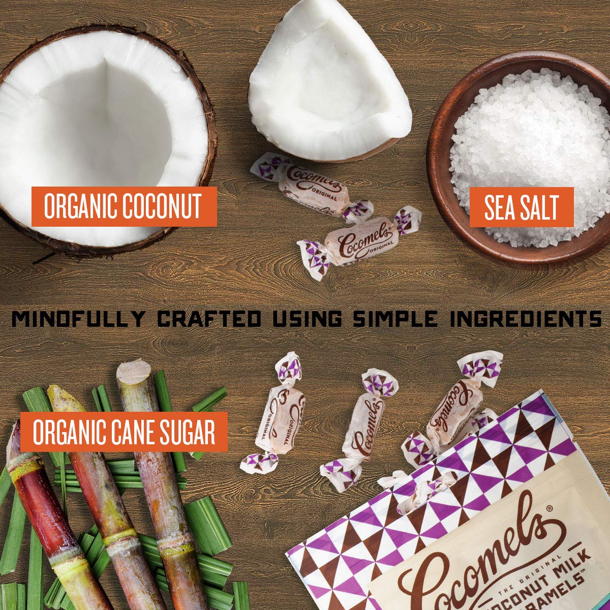 Cocomels Coconut Milk Caramels, Original Flavor, Organic, Dairy Free, Vegan, Gluten Free, Non-GMO, No High Fructose Corn Syrup, Kosher, Plant Based