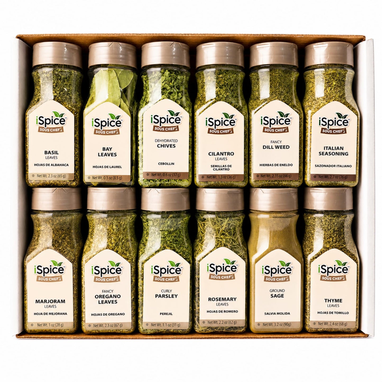 iSpice 48-Pack Starter Spice Set - Essential Herbs, Spices & Seasonings for Cooking - Kitchen Gift Set for Home Cooks - All-Natural, Kosher, Non-GMO