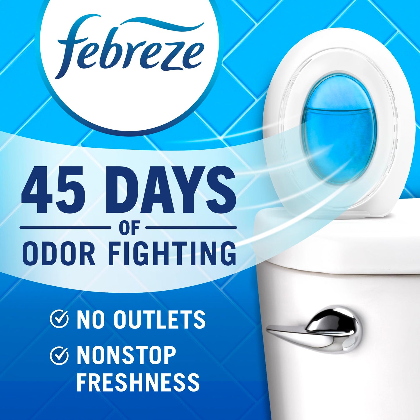 Febreze Bathroom Air Freshener, Odor-Fighting Plug-In Alternative, Home, Bathroom & Kitchen Use, Downy April Fresh Scent, 6 Count