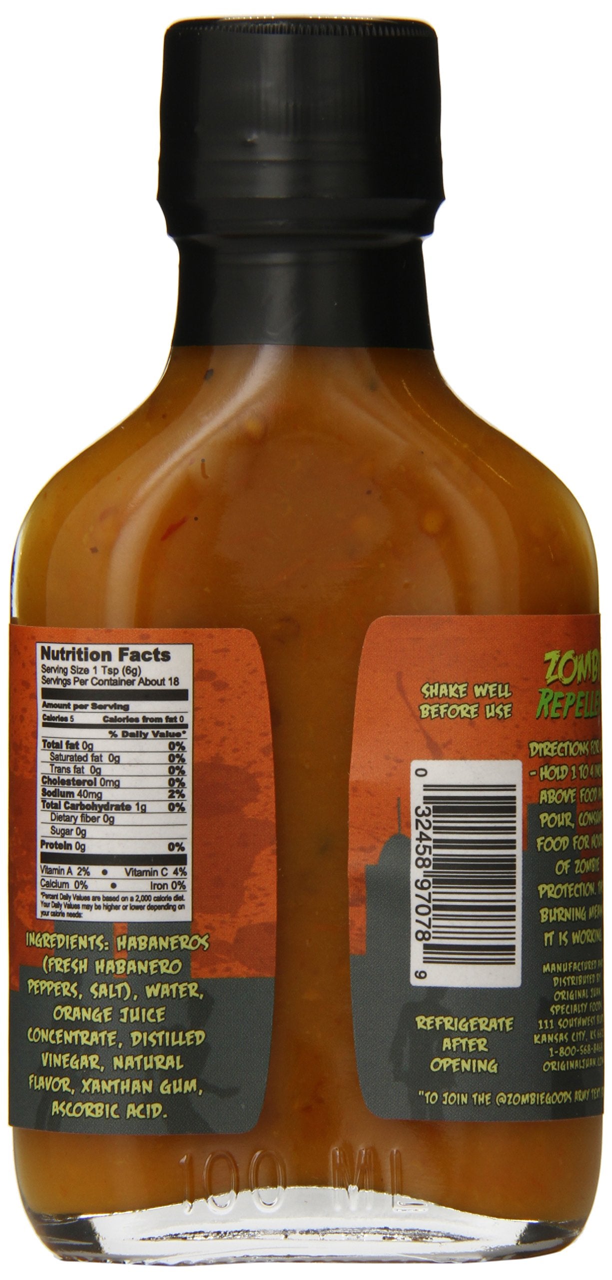 Original Juan Zombie Repellent Apocalyptic Hot Sauce, 3.75 Ounce