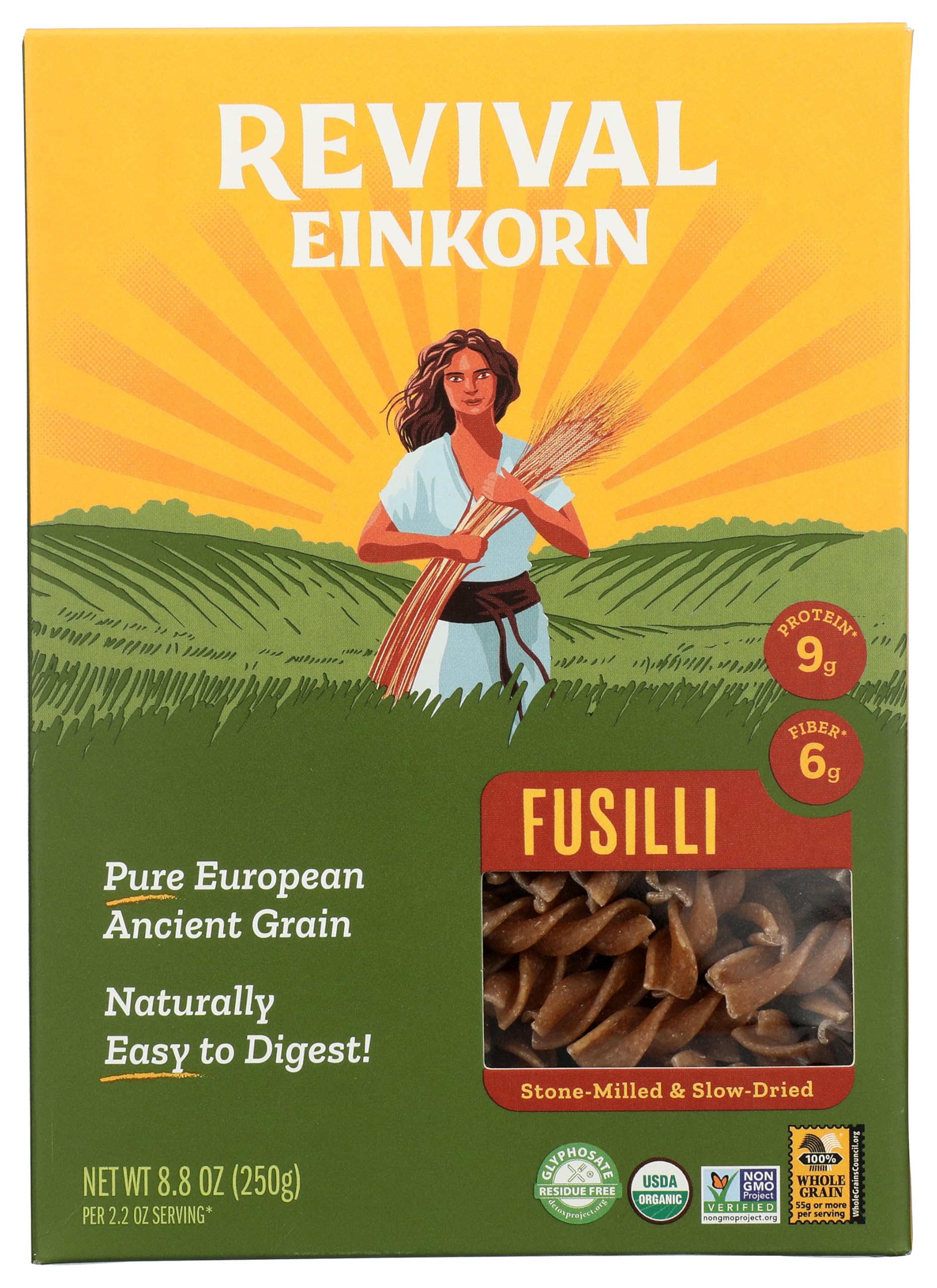 Revival Einkorn, Organic Pasta Fusilli, 8.8 Ounce