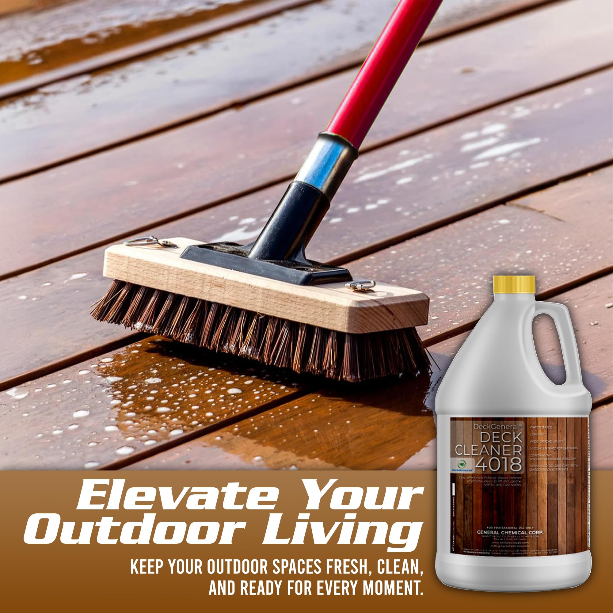 DeckGeneral Heavy Duty Deck Cleaner 4018 - Eco-Friendly Wood Deck Cleaner, fence cleaner, outdoor furniture cleaner, composite cleaner, for wood- 1