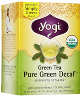 Yogi Tea Green Tea Pure Green Decaf, Herbal Supplement, Tea Bags, 16 ct