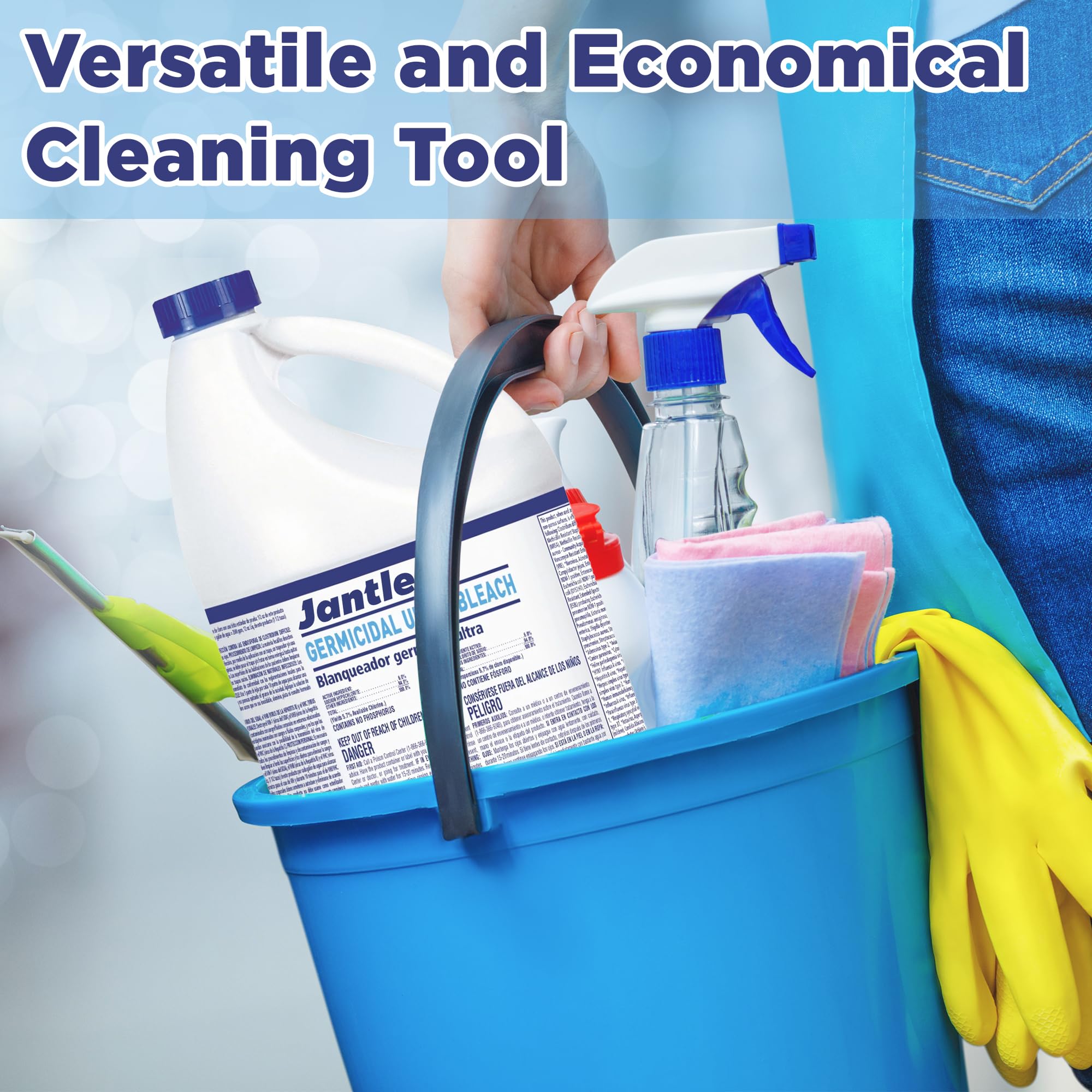 Bleach, Ultra Germicidal Cleaner, Disinfectant Germicidal Liquid Bleach for Laundry, Cleans and Removes Tough Stains, Bacteria, Organic Matter