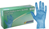 Blue Disposable Vinyl Gloves, Stauffer Defense, Powder Free, 10" Long Cuff, Tough & Strong - 2XL (Box of 100)