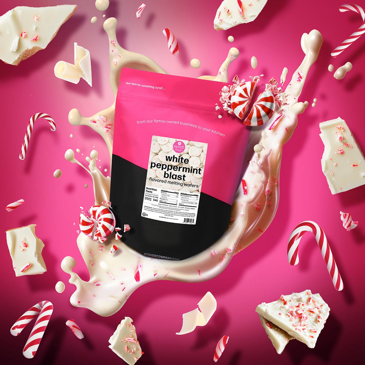 Sweet Shoppe White Peppermint Blast Flavored Melting Wafers, 5 pounds