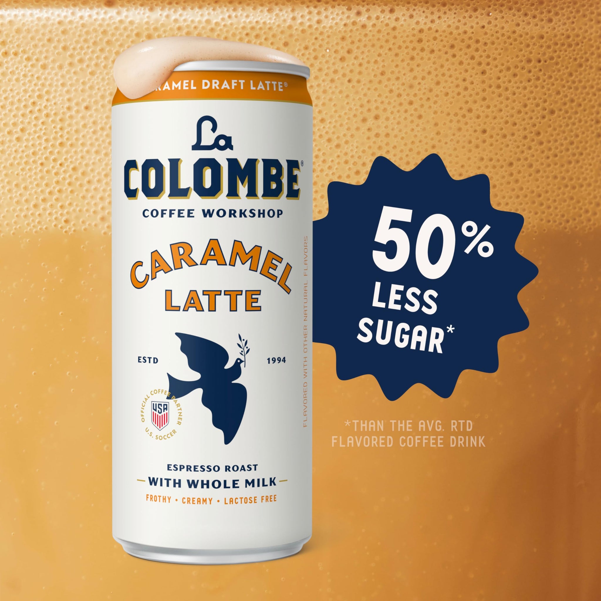 La Colombe Coffee, Caramel Draft Latte, 11 fl oz Cans (Pack of 12), Coffeehouse Quality Cold Brew, Specialty Grade Coffee Beans, Ready-to-Drink