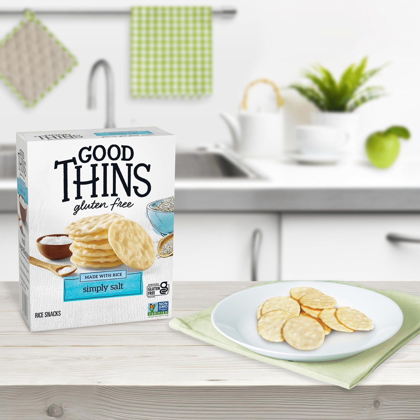 Good Thins, Simply Salt Rice Snacks Crackers, Snack Crackers, 3.5 Ounce