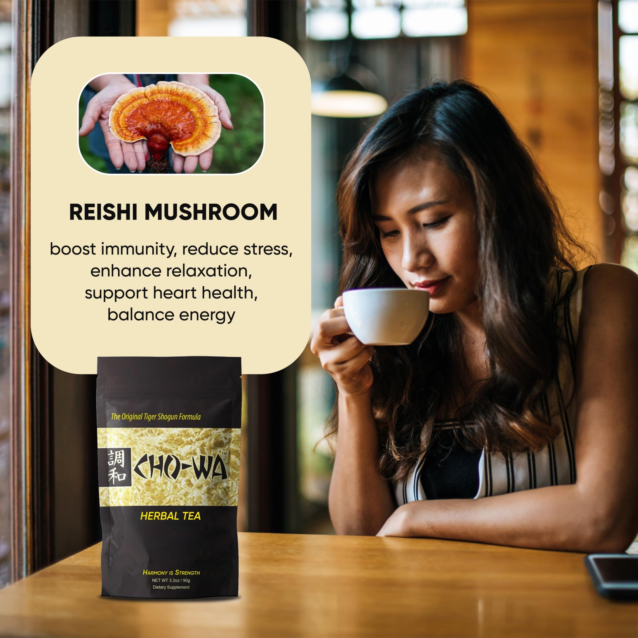 "HARMONY IS STRENGTH" CHO-WA Herbal Tea for Health Original Tiger Shogun Formula Dietary Supplement Chowa