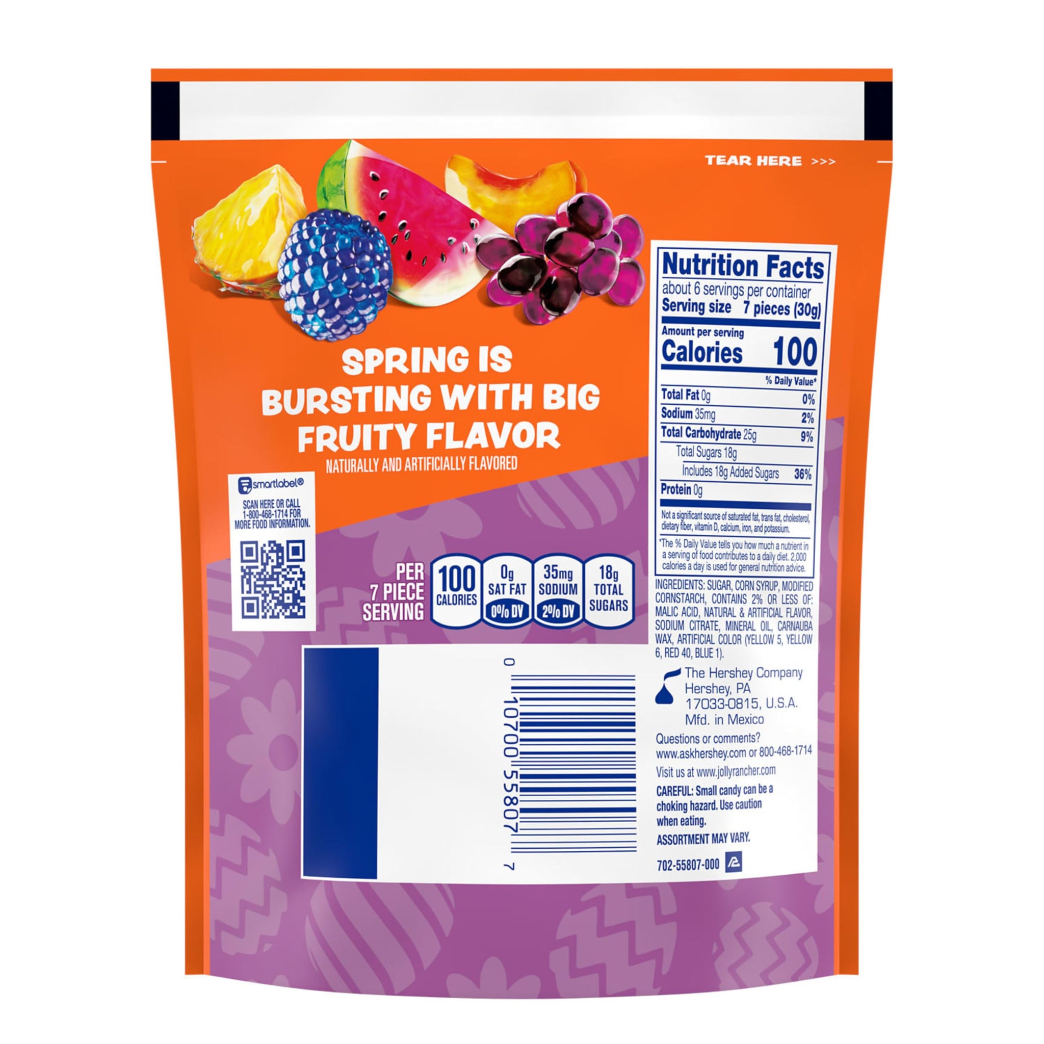 JOLLY RANCHER Gummies Fruity Mix Flavored, Easter Candy Bag, 6.8 oz