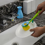 Biiange Long Handle Flower Pot Brush, Florganic Dish Brush with Vase, Long Handle Dish Brushs Kitchen, for Cleaning Pot Pan Sink Kitchen Supplies