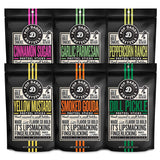Pop Daddy Flavored Pretzels Sticks, Gourmet Pretzels, 7.5oz Variety Pack, 6 Pack, Garlic Parm, Cinnamon Sugar, Peppercorn Ranch, Smoked Gouda, Dill