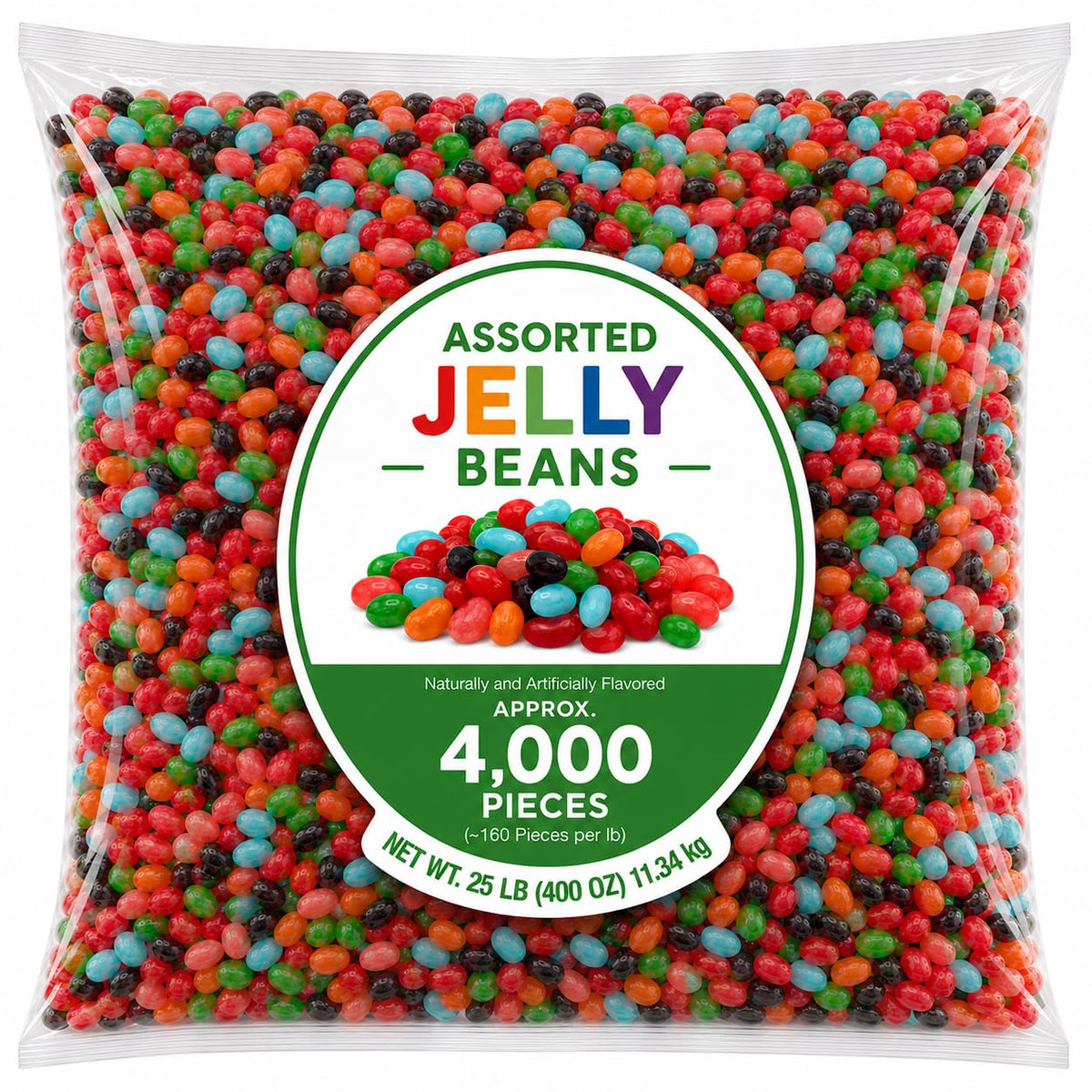 Fruit Flavor Jelly Beans Bulk Candy - 25 lb (Approx. 10,000 pieces)