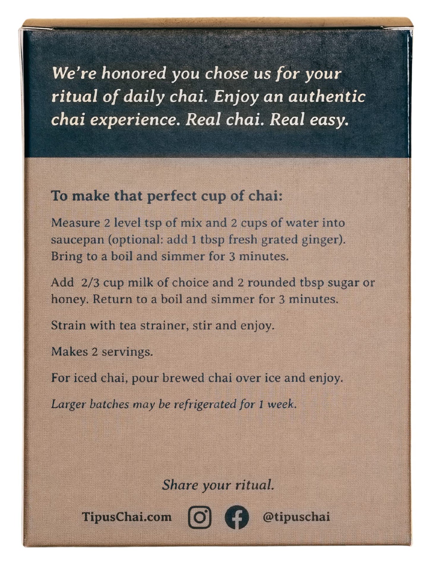 Tipu's Chai - Organic Slow Brew Masala Chai - Makes 32 Cups - 2.7 Ounces Masala Chai Tea and Spices - 100% Organic - Gluten Free