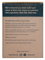 Tipu's Chai - Organic Slow Brew Masala Chai - Makes 32 Cups - 2.7 Ounces Masala Chai Tea and Spices - 100% Organic - Gluten Free