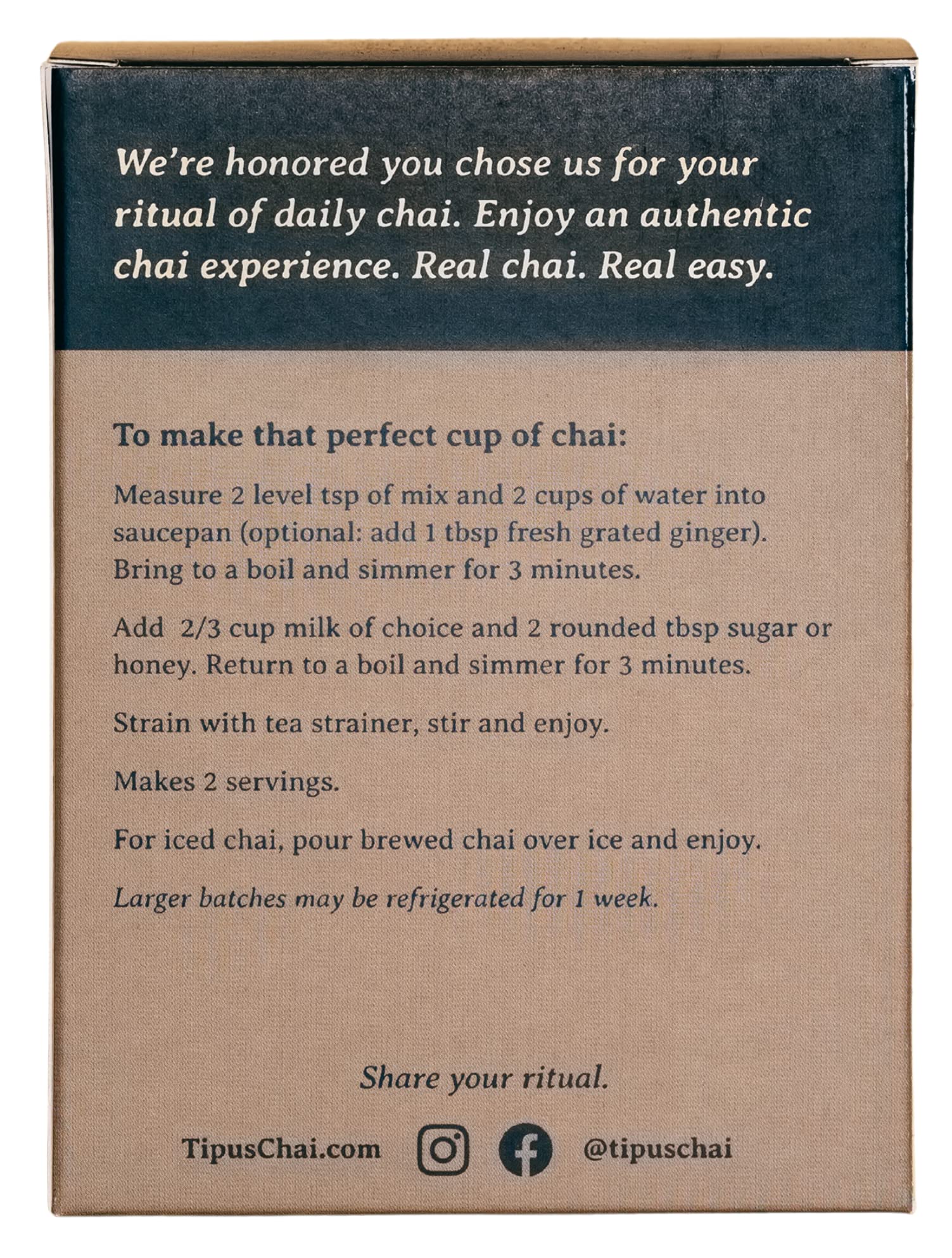Tipu's Chai - Organic Slow Brew Masala Chai - Makes 32 Cups - 2.7 Ounces Masala Chai Tea and Spices - 100% Organic - Gluten Free