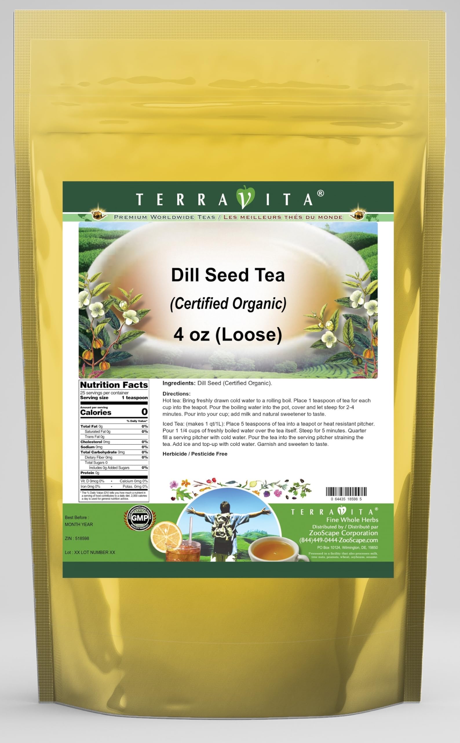 Dill Seed (Certified Organic) Tea (Loose) (4 oz, ZIN: 518598) - 3 Pack