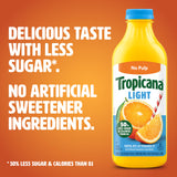 Tropicana Light Orange Juice Beverage, No Pulp, 46 fl oz Bottle
