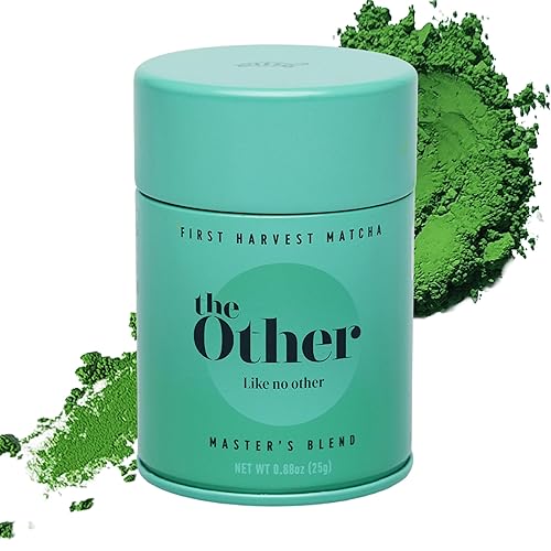 TheOther Matcha Powder Ceremonial Grade Matcha Powder - Japanese Matcha Powder Master’s Blend - Premium Green Tea Teal Tin - 25g