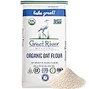 Great River Milling Organic Oat Flour | Gluten Free Whole Grain Flour | Non-GMO, Kosher, Vegan Certified | Naturally Sweet Flavor for Pancakes