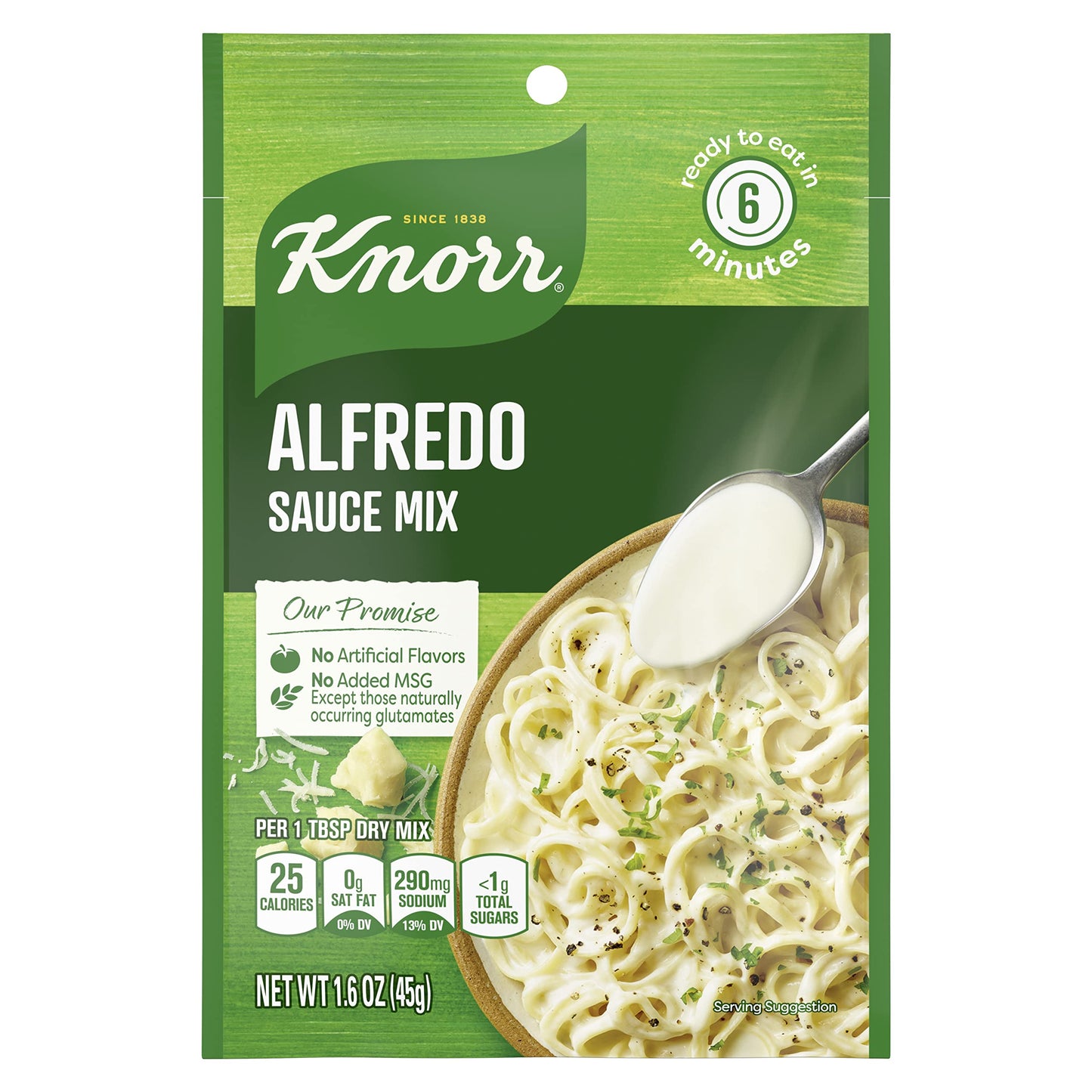 Knorr Sauce Mix Alfredo Sauce Creamy Pasta Sauce For Simple Meals and Sides No Artificial Flavors, No Added MSG 1.6 oz