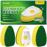Dishwand Refills Sponge Heads for Scotch-Brite Dish Wand, Non Scratch Heavy Duty Scrub Brush Sponges, Soap Dispensing Scrubbers, Dish Wand Refill Head