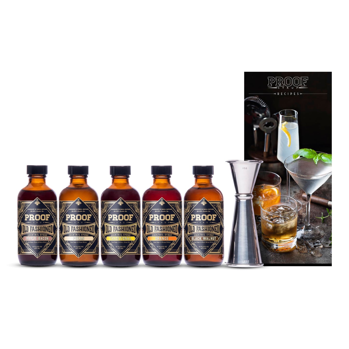 Proof Syrup - Old Fashioned Cocktail Mix - Made with Real Bitters & Cane Sugar - Variety Pack - Fast, Easy, Delicious, Handcrafted Cocktail Syrup - 5