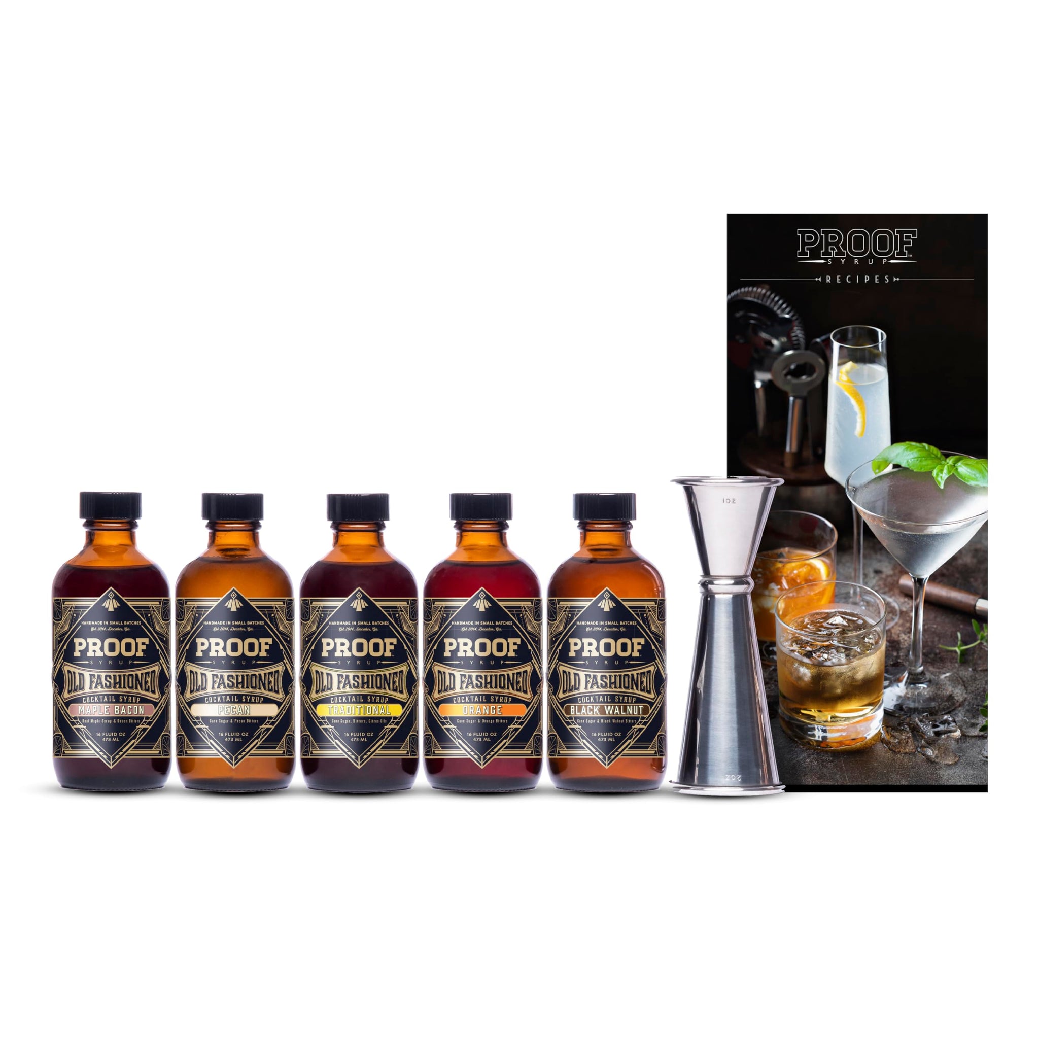 Proof Syrup - Old Fashioned Cocktail Mix - Made with Real Bitters & Cane Sugar - Variety Pack - Fast, Easy, Delicious, Handcrafted Cocktail Syrup - 5
