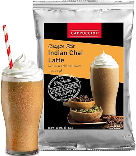Cappuccine Indian Chai Latte Frappe Mix, 3 Pound (Pack of 1)