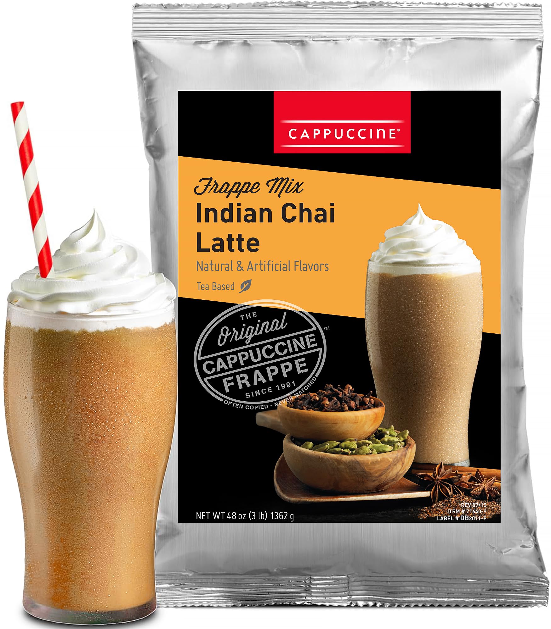 Cappuccine Indian Chai Latte Frappe Mix, 3 Pound (Pack of 1)