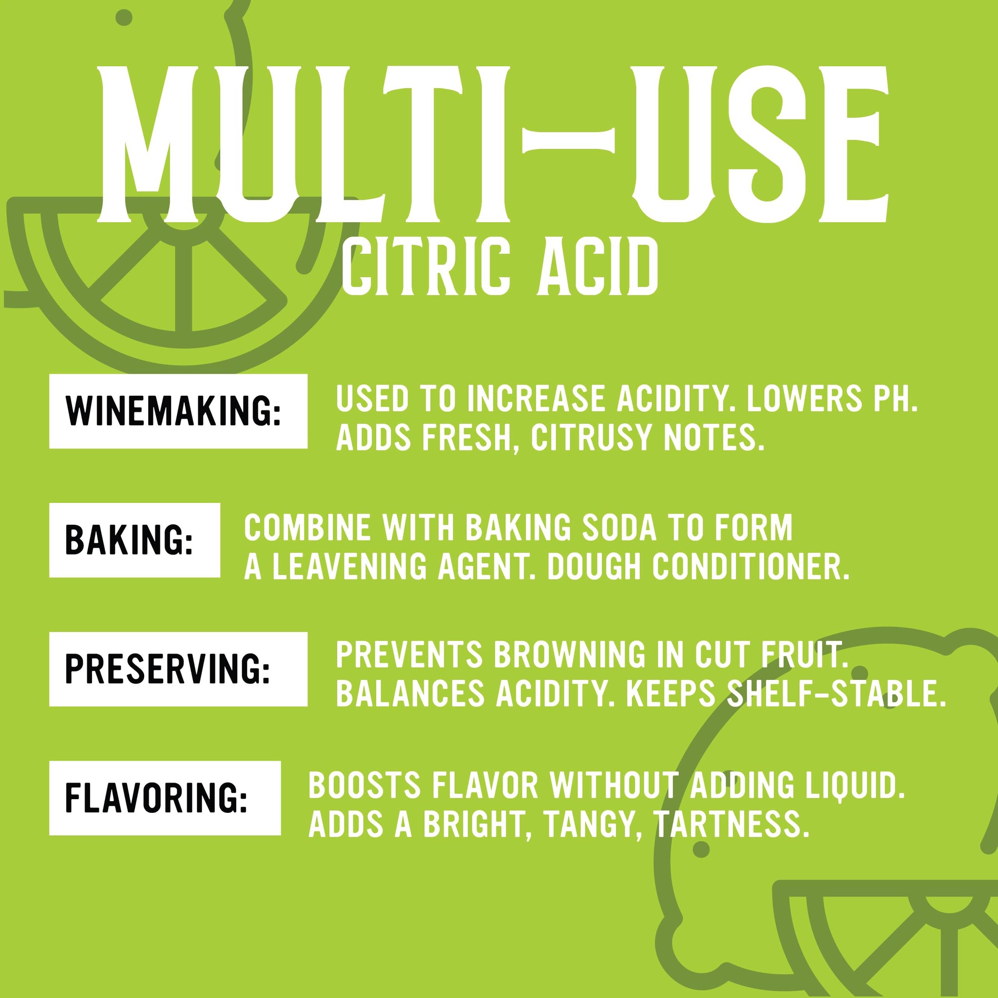Craft A Brew - Citric Acid - Food Grade - For At Home Brewing - For Wines, Meads & Hard Ciders - Enhances Fruit-Forward Flavors & Sharpens Acidity