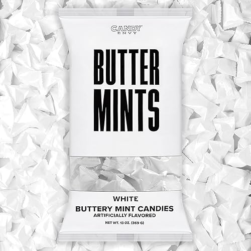 Candy Envy - White Wrapped Buttermints - 13 oz. Bag - 100 Individually Wrapped White Candy Mints
