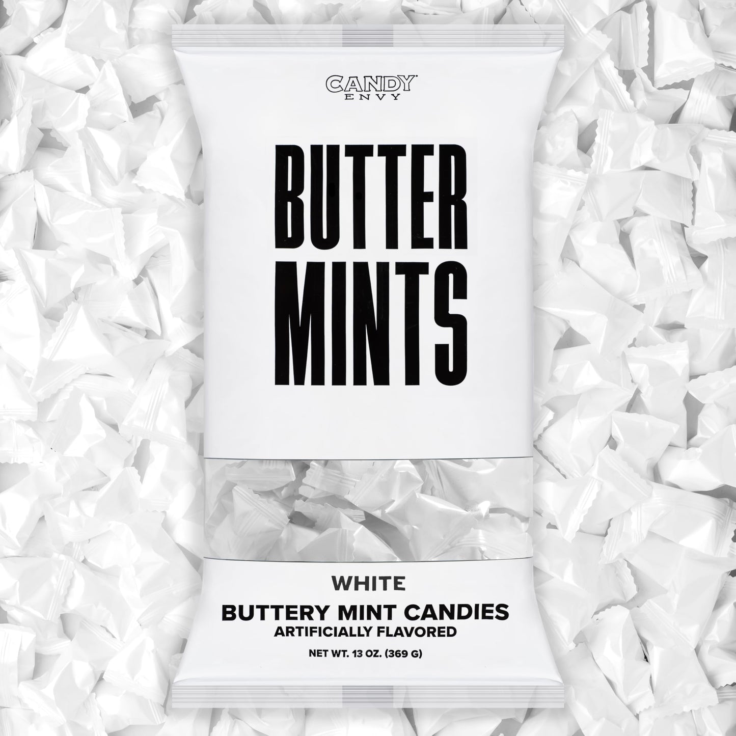 Candy Envy - White Wrapped Buttermints - 13 oz. Bag - 100 Individually Wrapped White Candy Mints