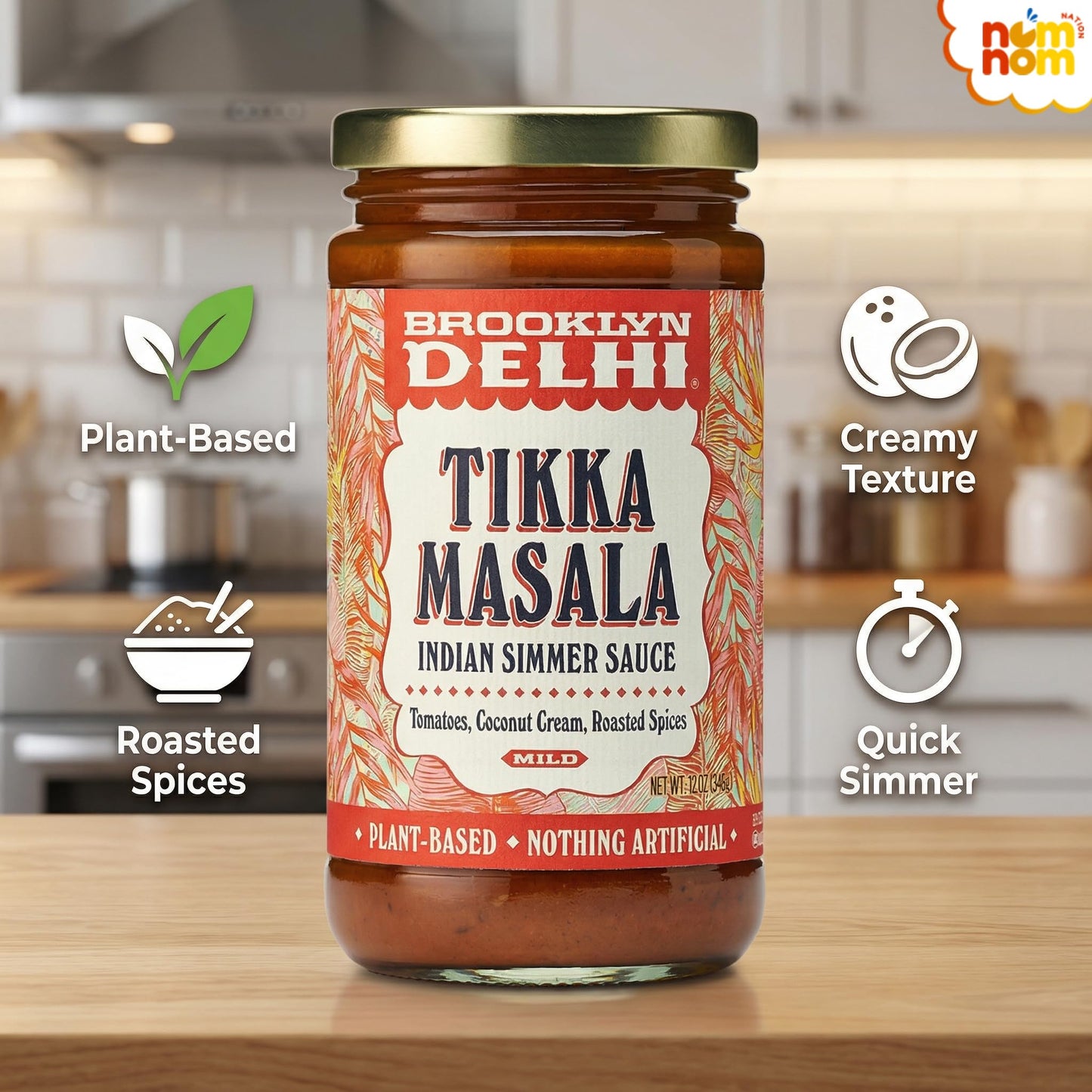 Brooklyn Delhi Sauce Simmer Tikka Masala - 12 oz Jar - Pack of 2 - Indian Curry Sauce for Butter Chicken Sauce and Stir Fry Sauce - Versatile Tikka