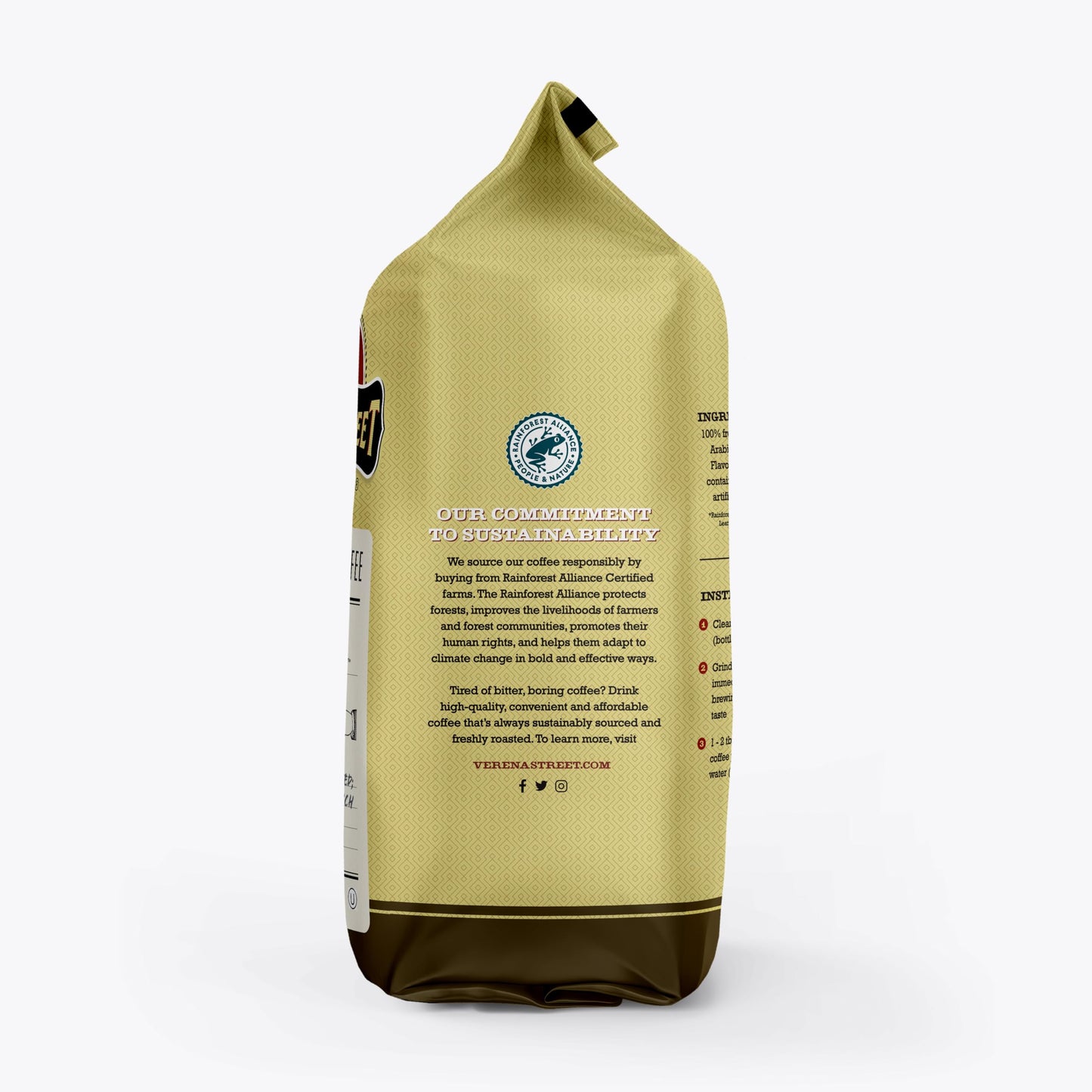 Verena Street 2 Pound Flavored Ground Coffee, Crop Circles Vanilla Hazelnut, Medium Roast, Rainforest Alliance Certified Arabica Coffee