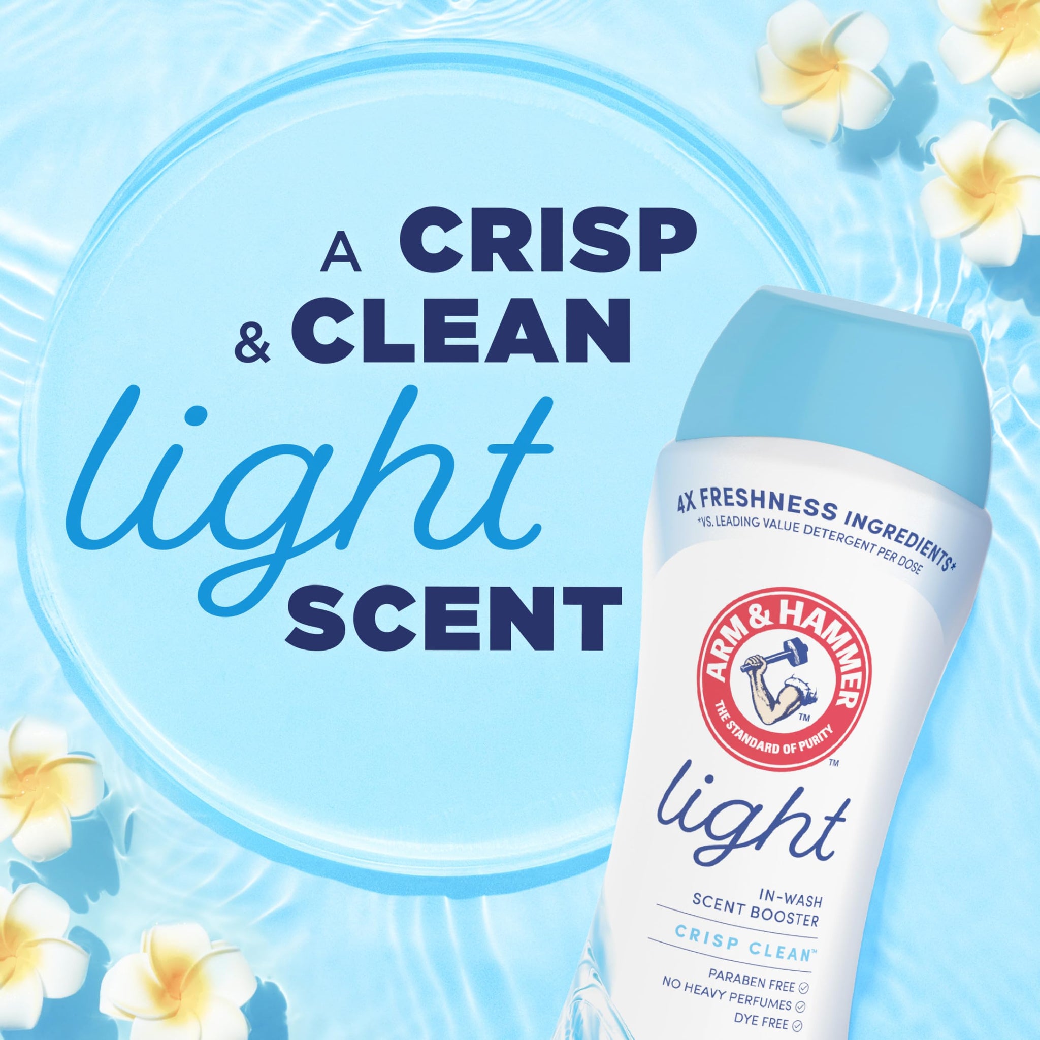 ARM & HAMMER Light In-Wash Scent Booster, Laundry Scent Booster Crisp Clean scent, 24 Oz