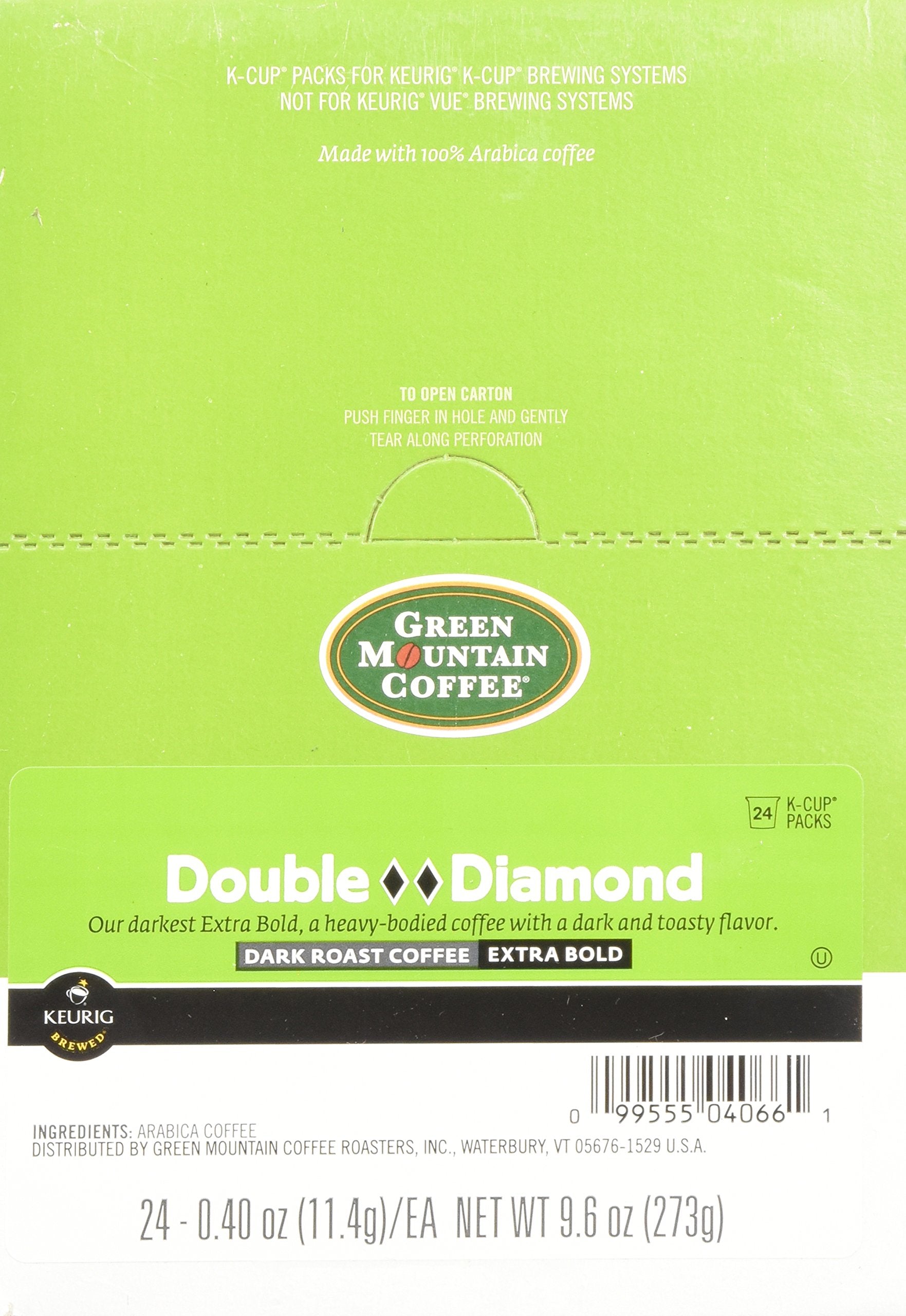 Green Mountain Double Black Diamond Extra Bold K-Cup Coffee, Totally 72 K-Cups