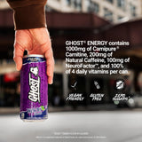 GHOST Energy Drink - 12-Pack, Welch's Grape, 16oz Cans - Energy & Focus & No Artificial Colors - 200mg of Natural Caffeine, L-Carnitine & Taurine