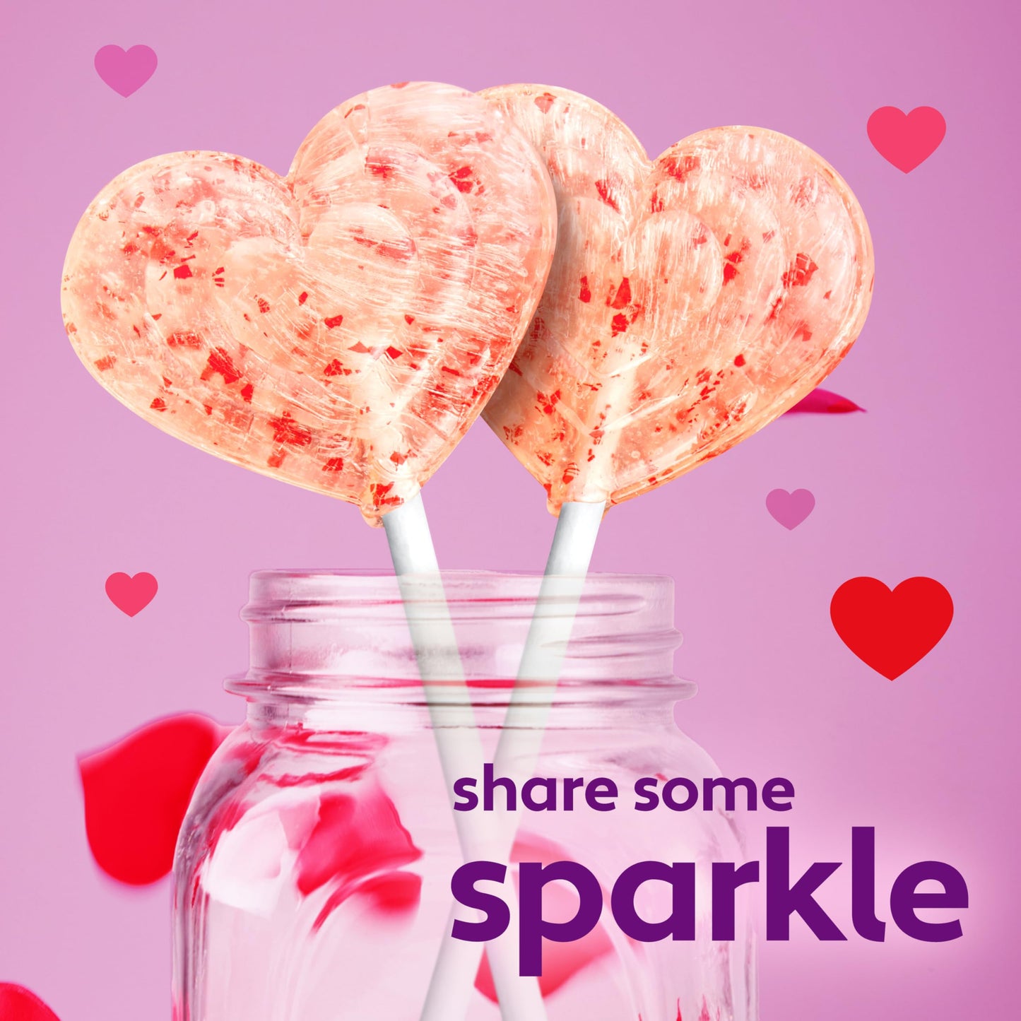 Brach’s Strawberry Cupcake Glitter Lollipops, Valentine's Day Candy, Individually Wrapped, 30 count