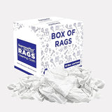 SupremePlus Recycled White T Shirt Rags Box (10 lbs.) - Shop Rags Bulk for Oil, Stain, Grease, Paint, and Auto Cleaning - Multipurpose