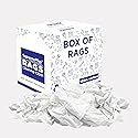 SupremePlus Recycled White T Shirt Rags Box (10 lbs.) - Shop Rags Bulk for Oil, Stain, Grease, Paint, and Auto Cleaning - Multipurpose