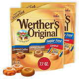 Wrthrs Original Sugar Free Hard Candy 7.7 oz 2 Packs - Assorted Flavors Bulk Candy Individually Wrapped: Chocolate, Coffee, Candy Caramel - Rich