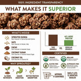 One Degree Granola Quinoa Cacao Org - 11 oz Organic Cereal - Pack of 8 - Protein Granola and Protein Cereal - Healthy Cereals Breakfast and Oat