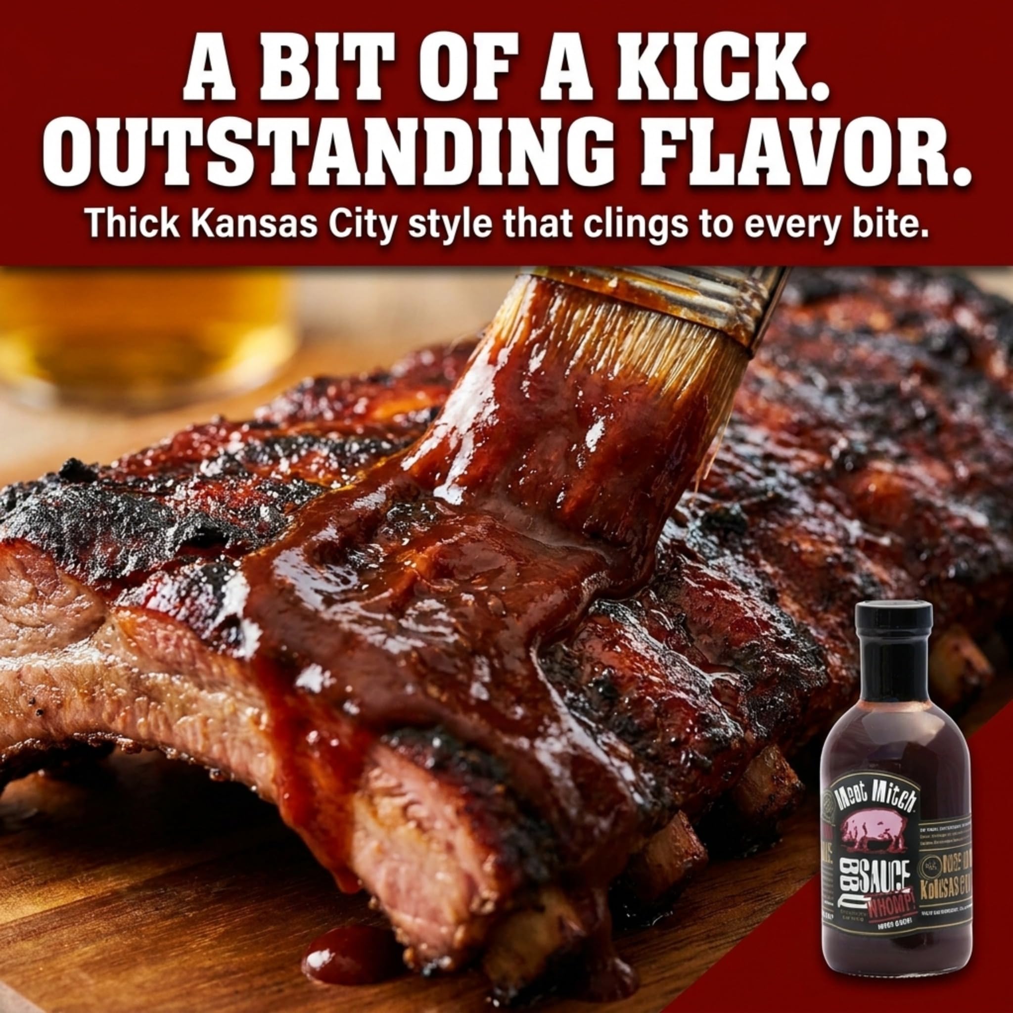 Meat Mitch WHOMP! BBQ Sauce, 21.0 Ounce (Pack of 2) - Kansas City Style Competition Barbecue