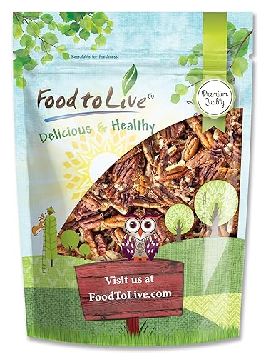 Food to Live Pecan Pieces, 4 Pounds - Chopped Raw Pecan Nuts, Unsalted, Unroasted, Shelled, Kosher, Vegan, Sirtfood, Bulk. Good Source of Iron