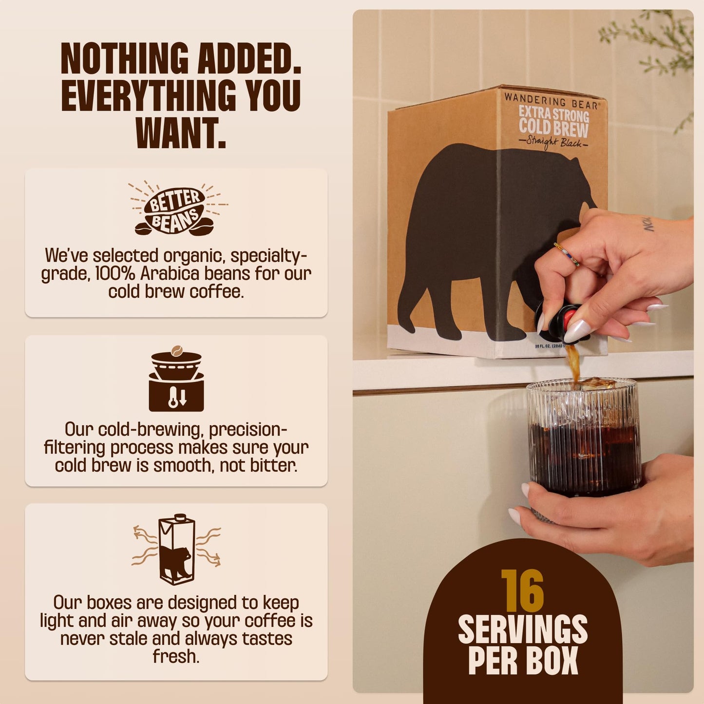 Wandering Bear Straight Black Organic Cold Brew Coffee On Tap