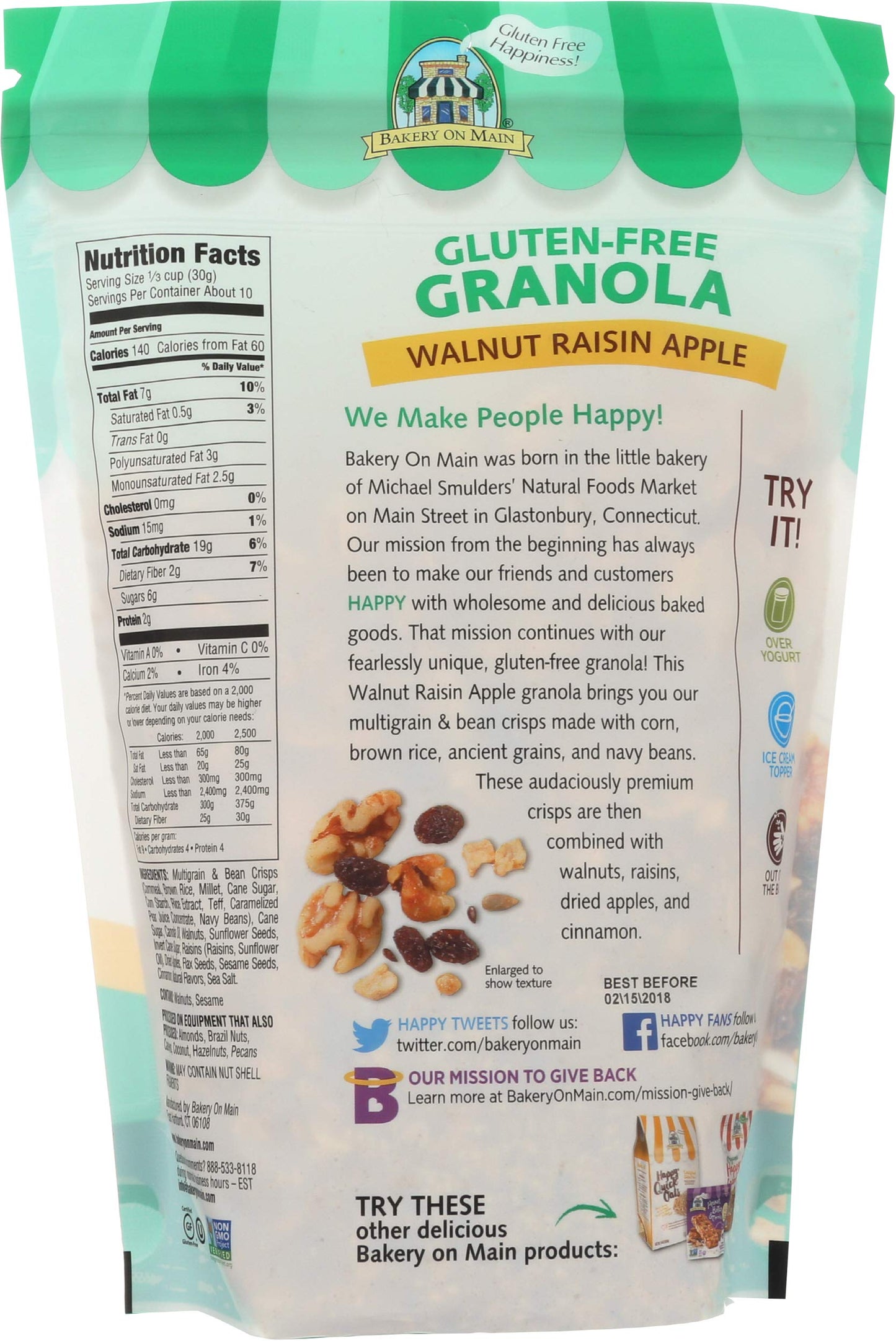 Bakery On Main Granola Gf Apple Raisin Wlnt