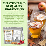 Nelson's Tea American Apple Pie - Caffeine Free, Herbal Loose Leaf Tea, Curated Blend with Cinnamon, Apple Pieces, Rooibos, and Marigold Petals